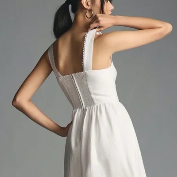 Reformation Tagliatelle Linen Dress Sz6 White - Picture 2 of 12